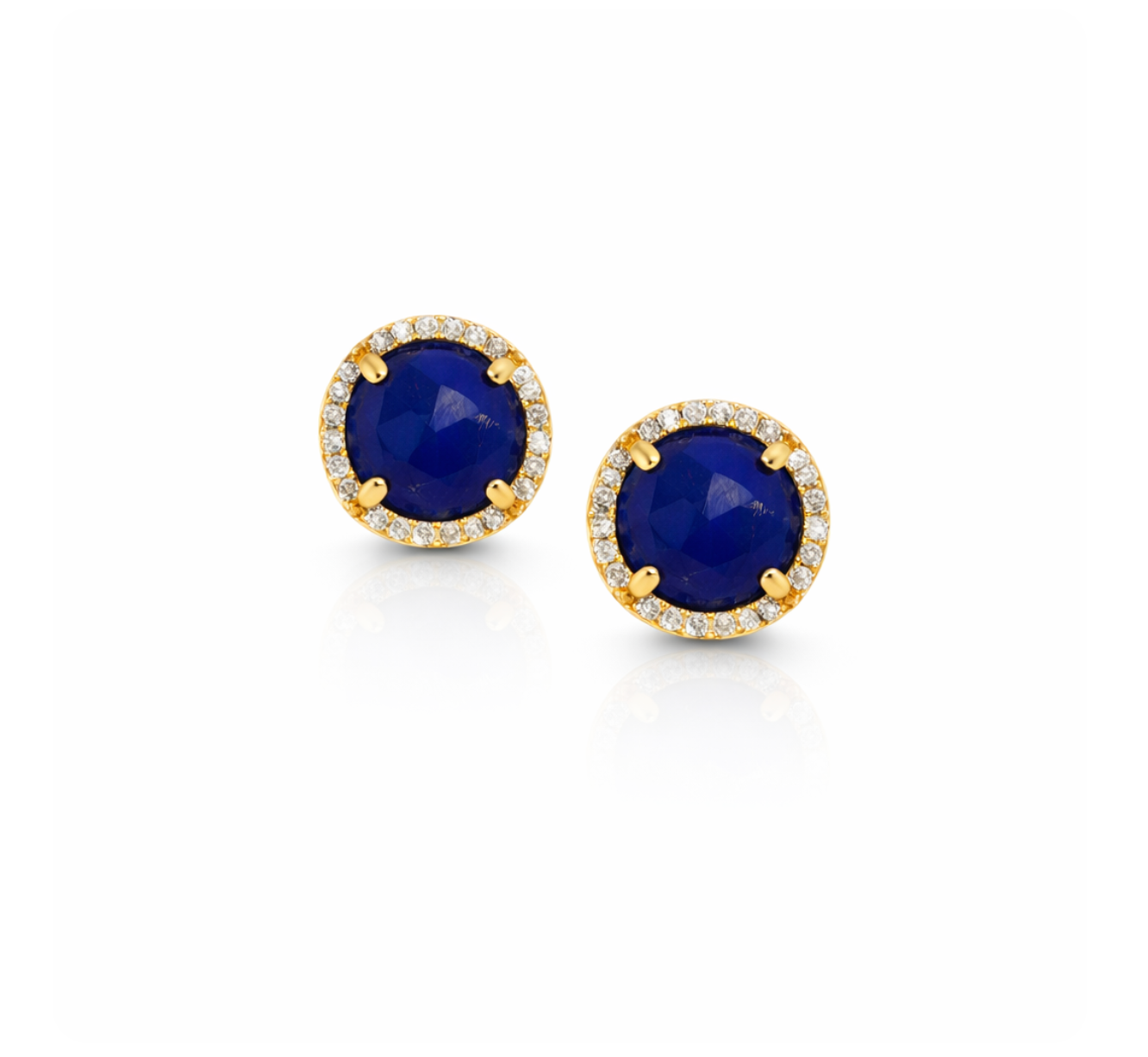 LAPIS & DIAMOND STUDS