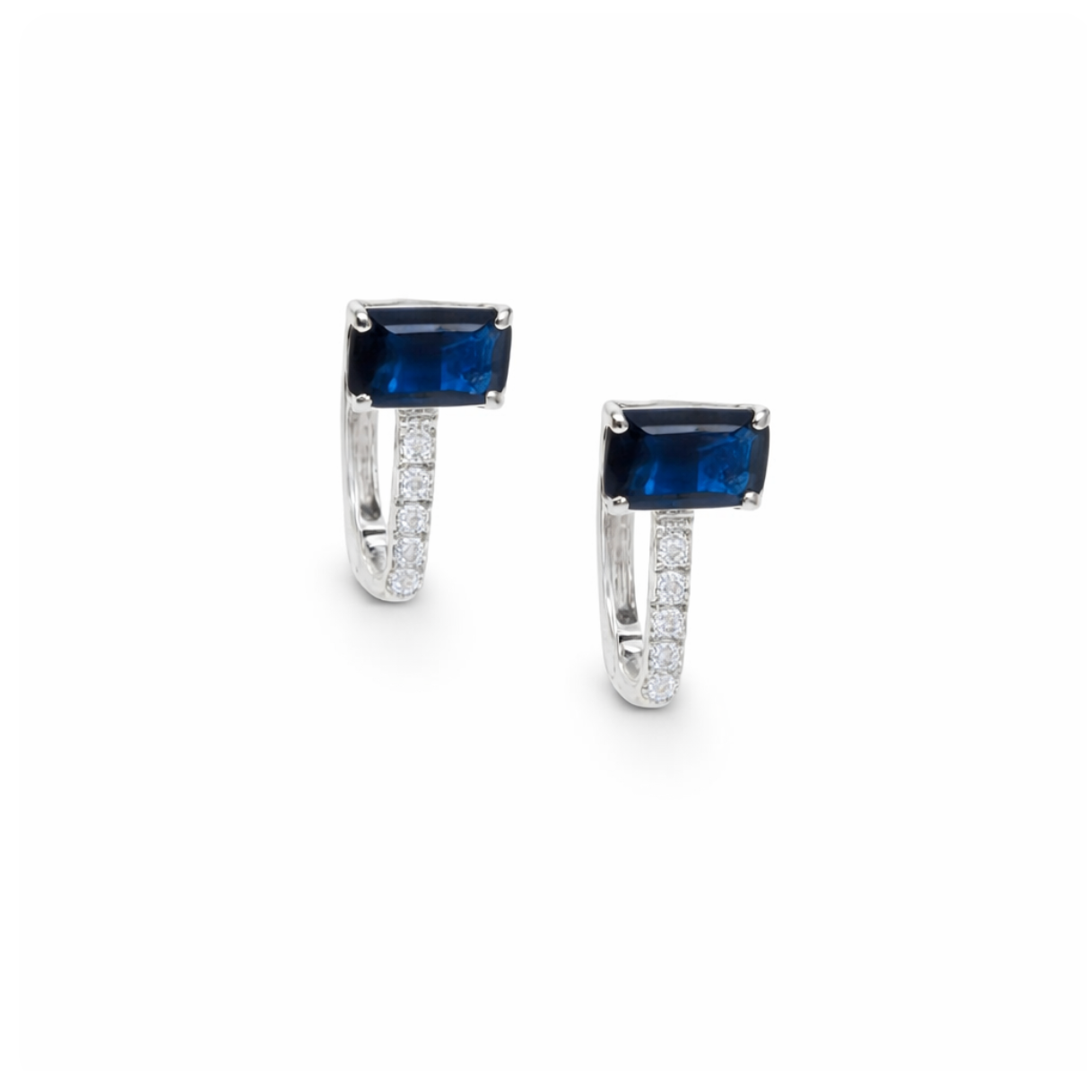 BLUE SAPPHIRE & DIAMOND HUGGIES