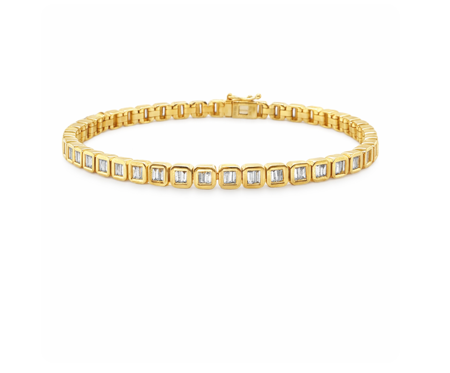 DIAMOND BAGUETTE CUT BEZEL SET BRACELET