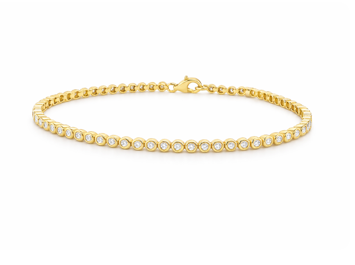 BEZEL SET DIAMOND TENNIS BRACELET