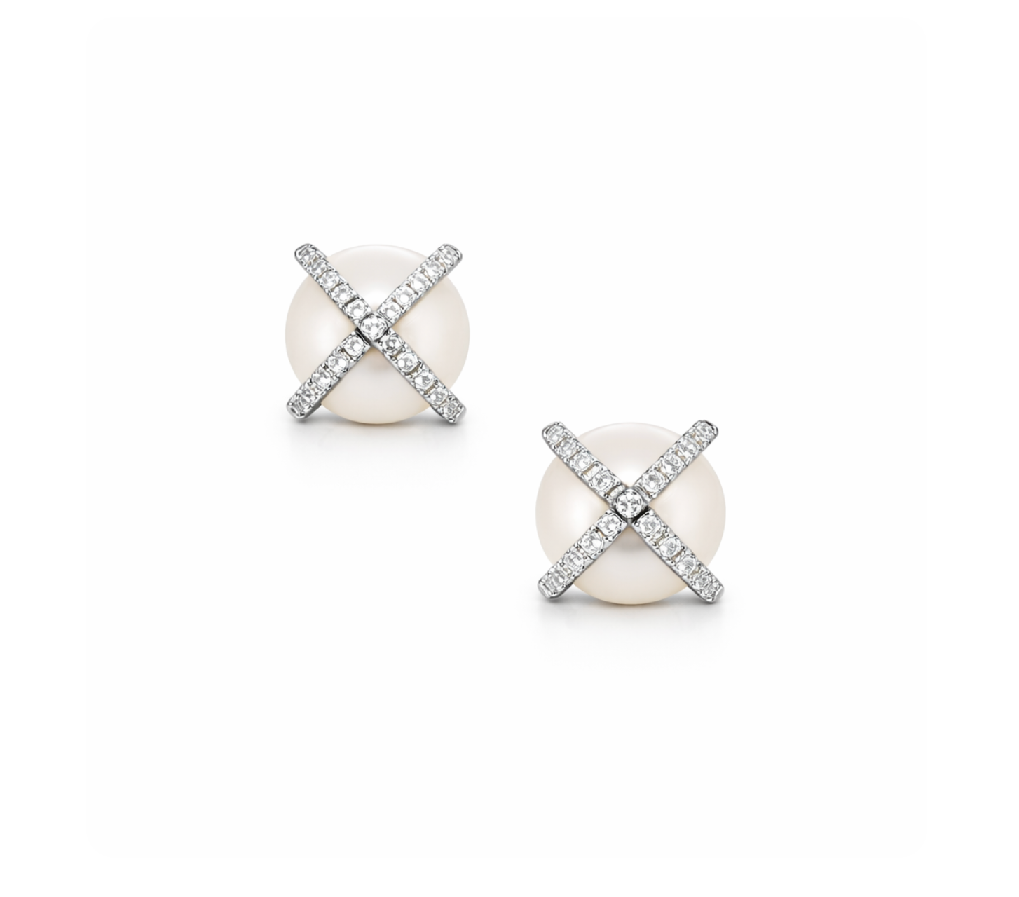 DIAMOND X PEARL STUDS