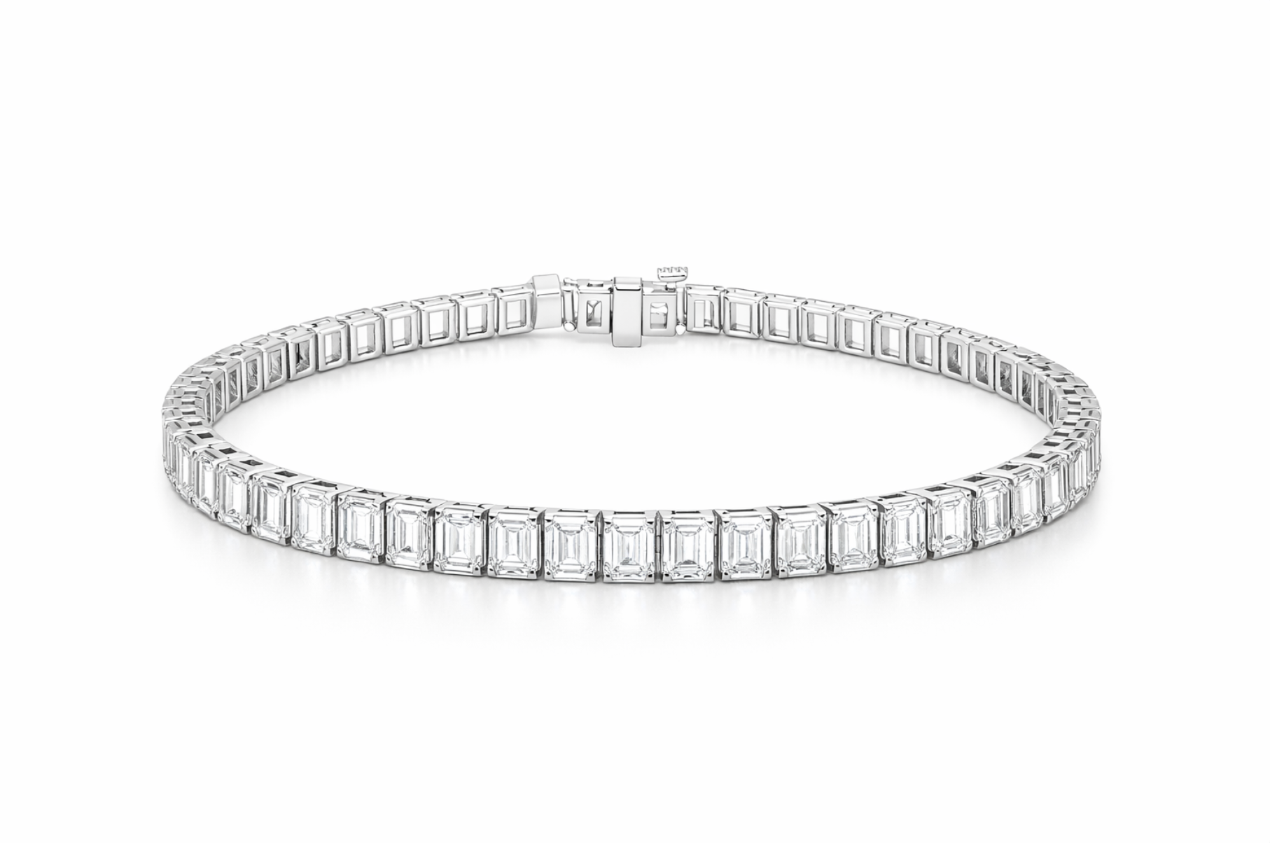 EMERALD CUT LAB DIAMOND TENNIS BRACELET