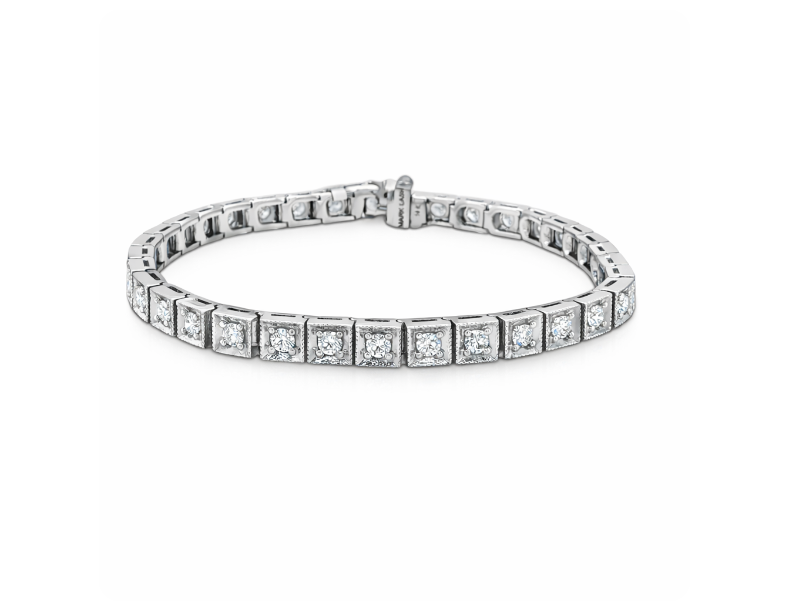 DIAMOND SQUARE BEZEL SET TENNIS BRACELET