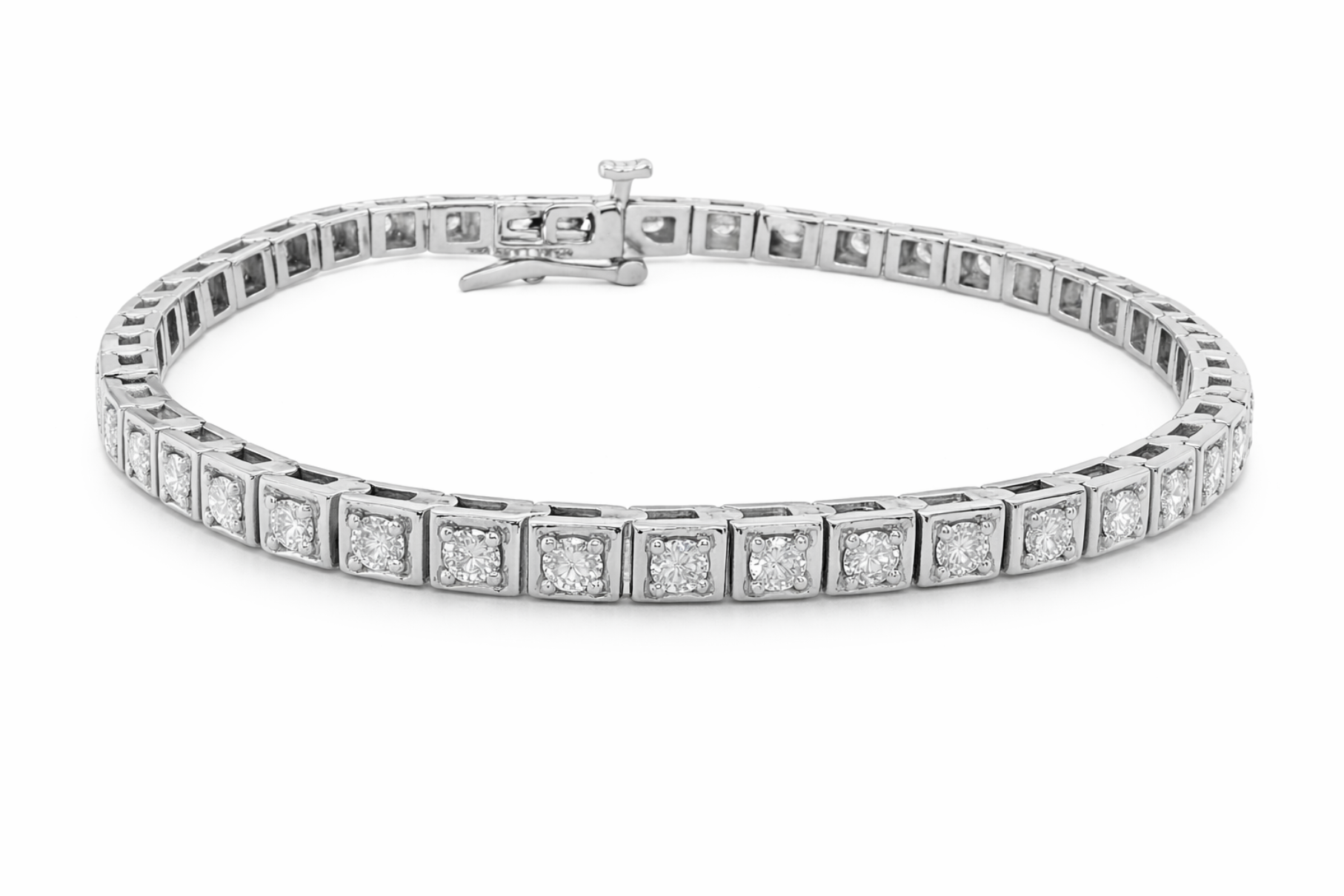 DIAMOND SQUARE BEZEL SET BRACELET