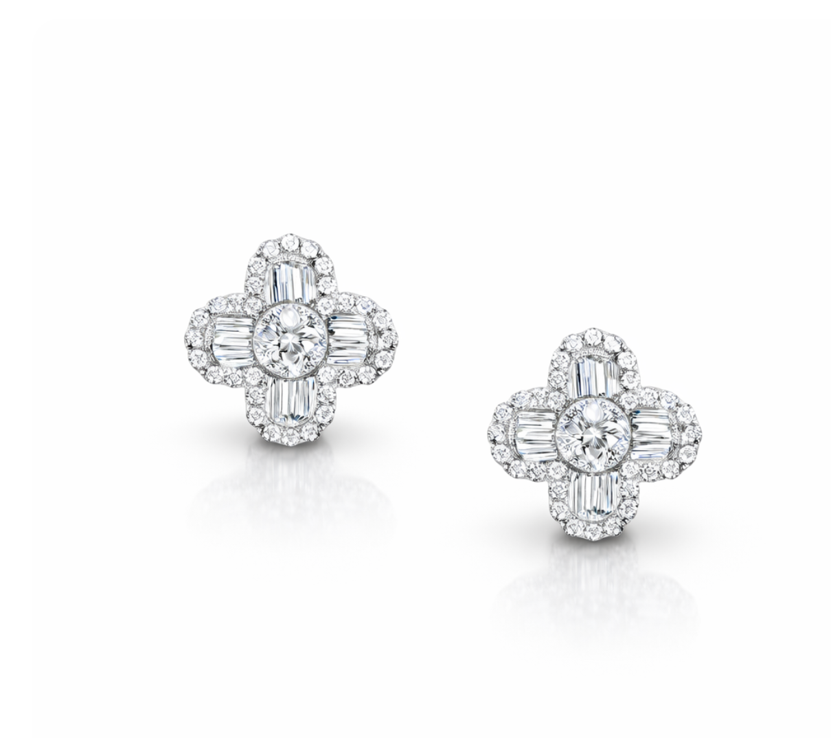 DIAMOND FLOWER STUDS