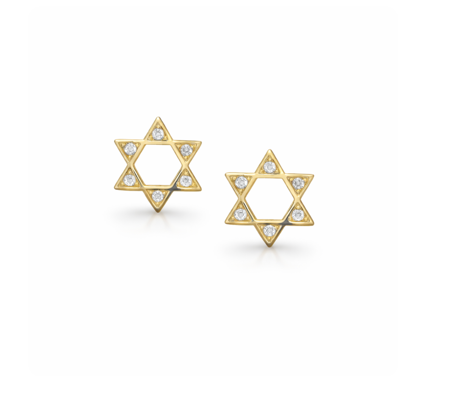DIAMOND STAR OF DAVID STUDS