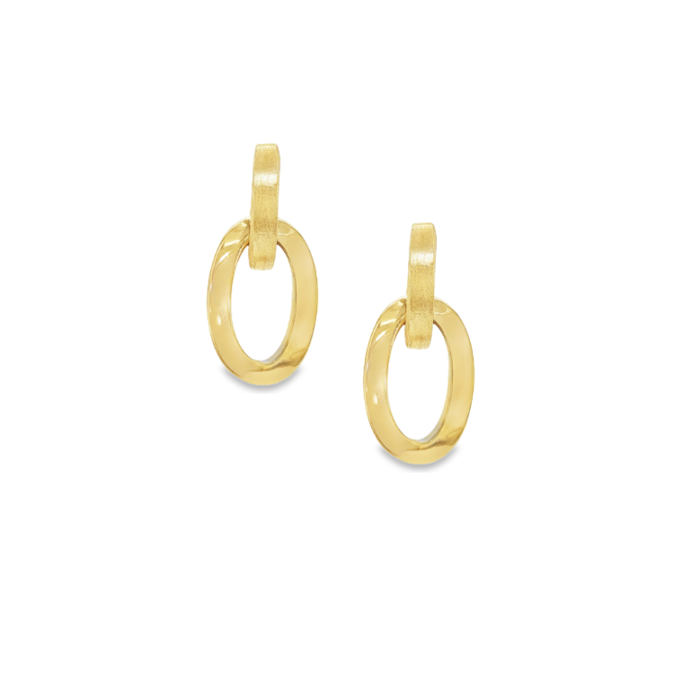 OVAL LINK DROP EARRINGS