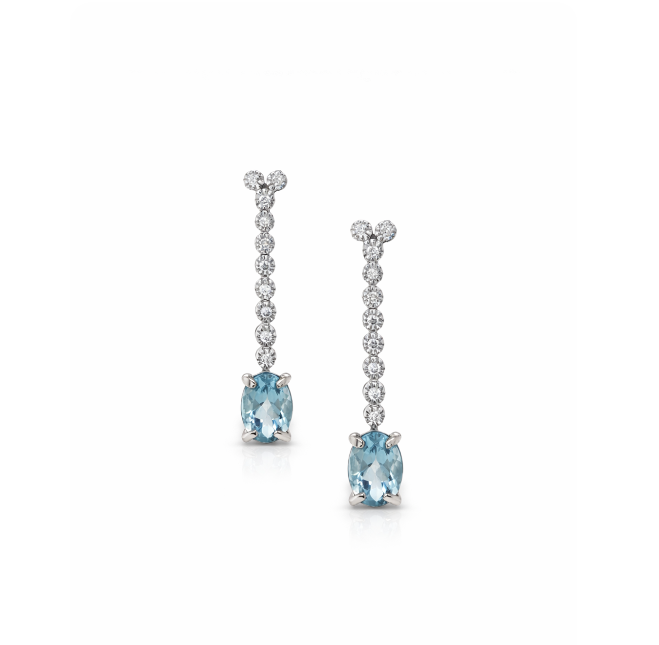 DIAMOND & BLUE TOPAZ DROP EARRINGS