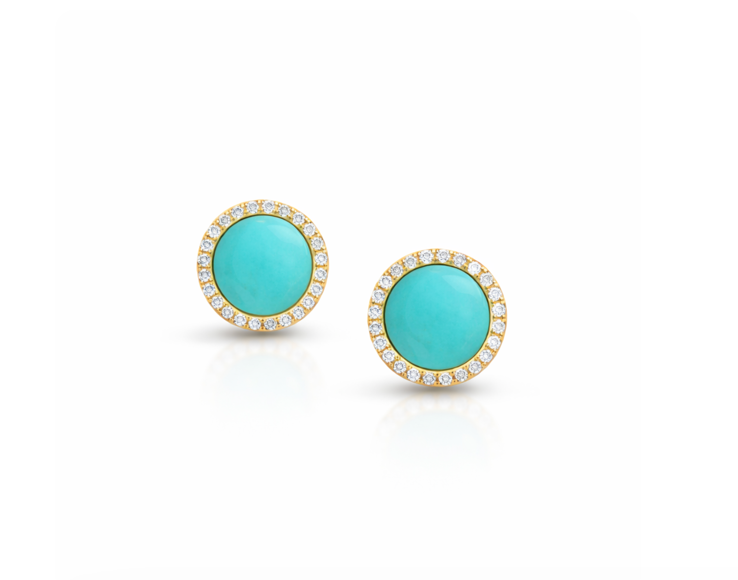 TURQUOISE & DIAMOND STUDS