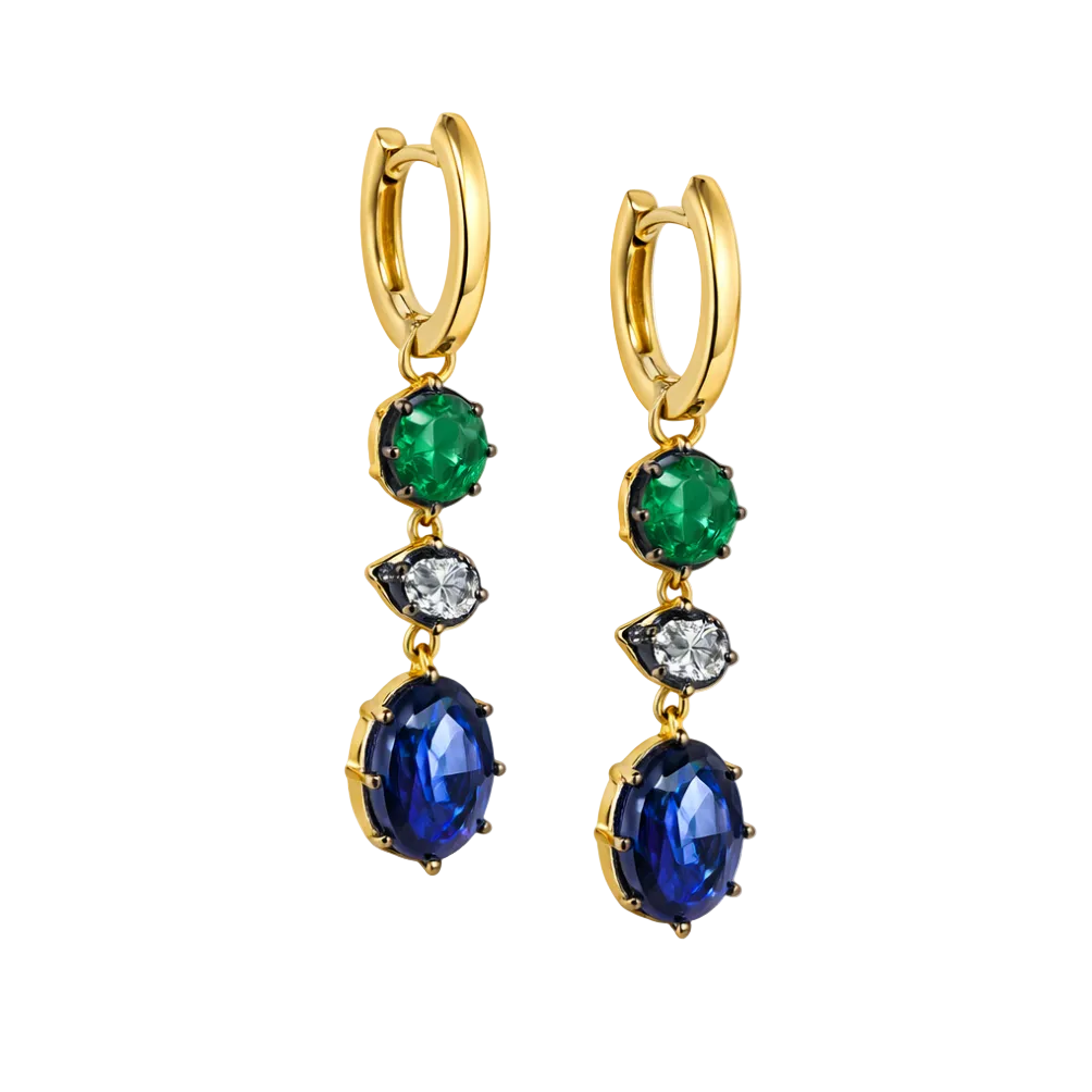 COLOURED STONE EARRINGS