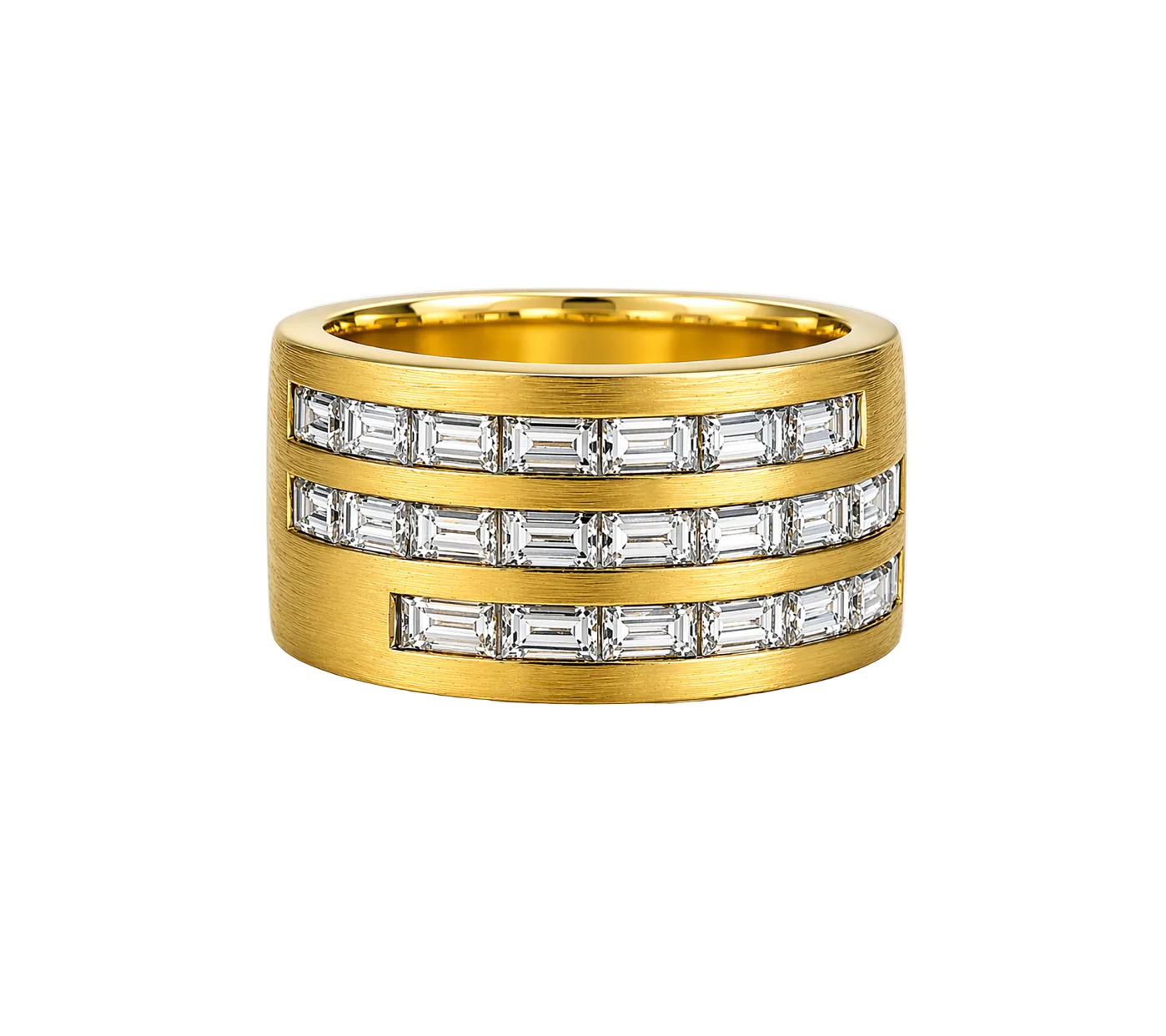 BAGUETTE CUT DIAMOND MATTE RING