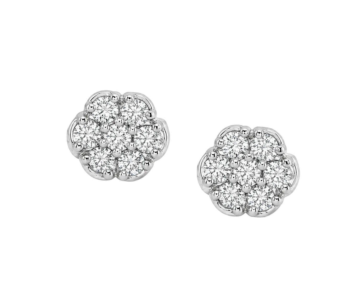 DIAMOND CLUSTER FLOWER STUDS