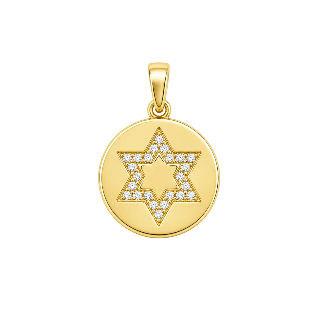 DIAMOND STAR OF DAVID DISC CHARM