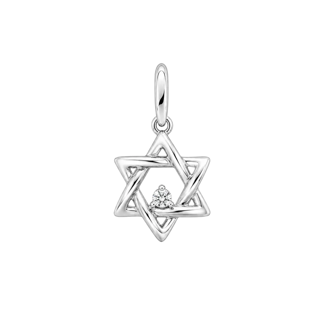 SOLITAIRE DIAMOND STAR OF DAVID CHARM