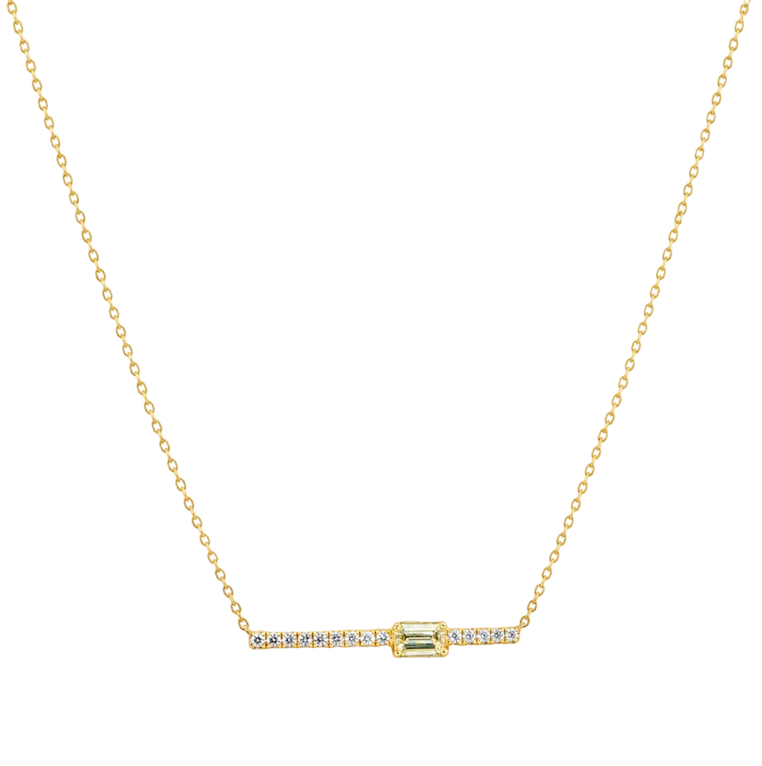 DIAMOND & SAPPHIRE BAR NECKLACE