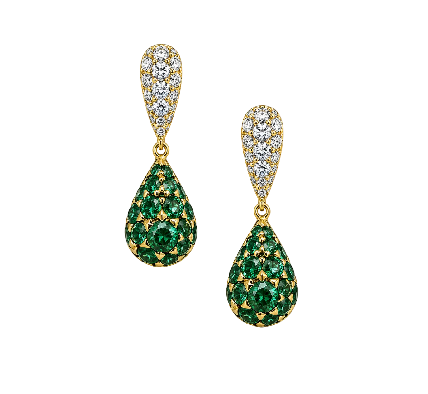 DIAMOND & EMERALD DANGLE EARRINGS