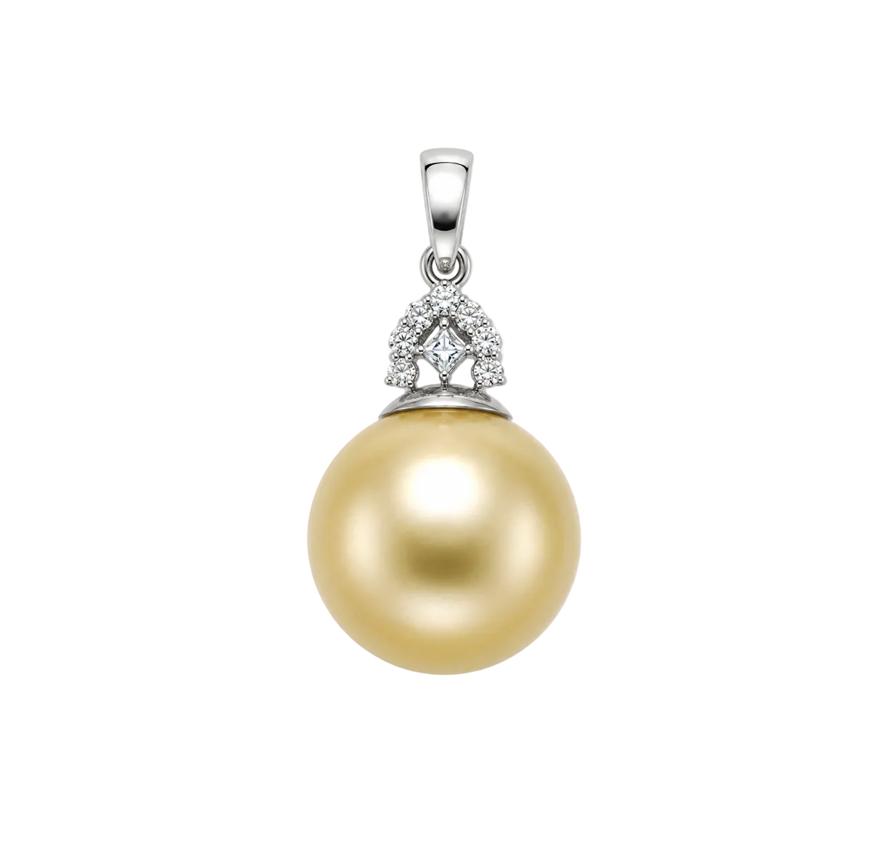 GOLDEN SOUTH SEA PEARL DIAMOND PENDANT