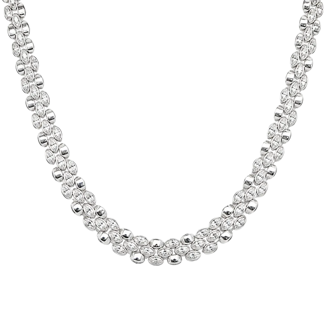 BEZEL DIAMOND STATION NECKLACE