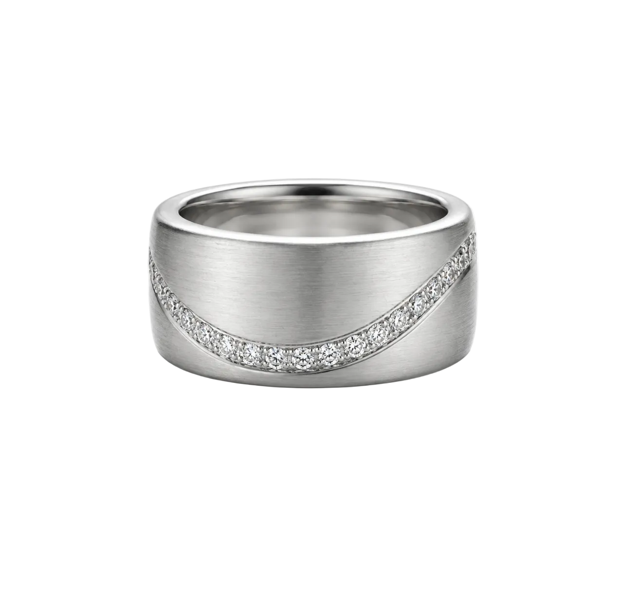 BRUSHED DIAMOND WAVE BAND
