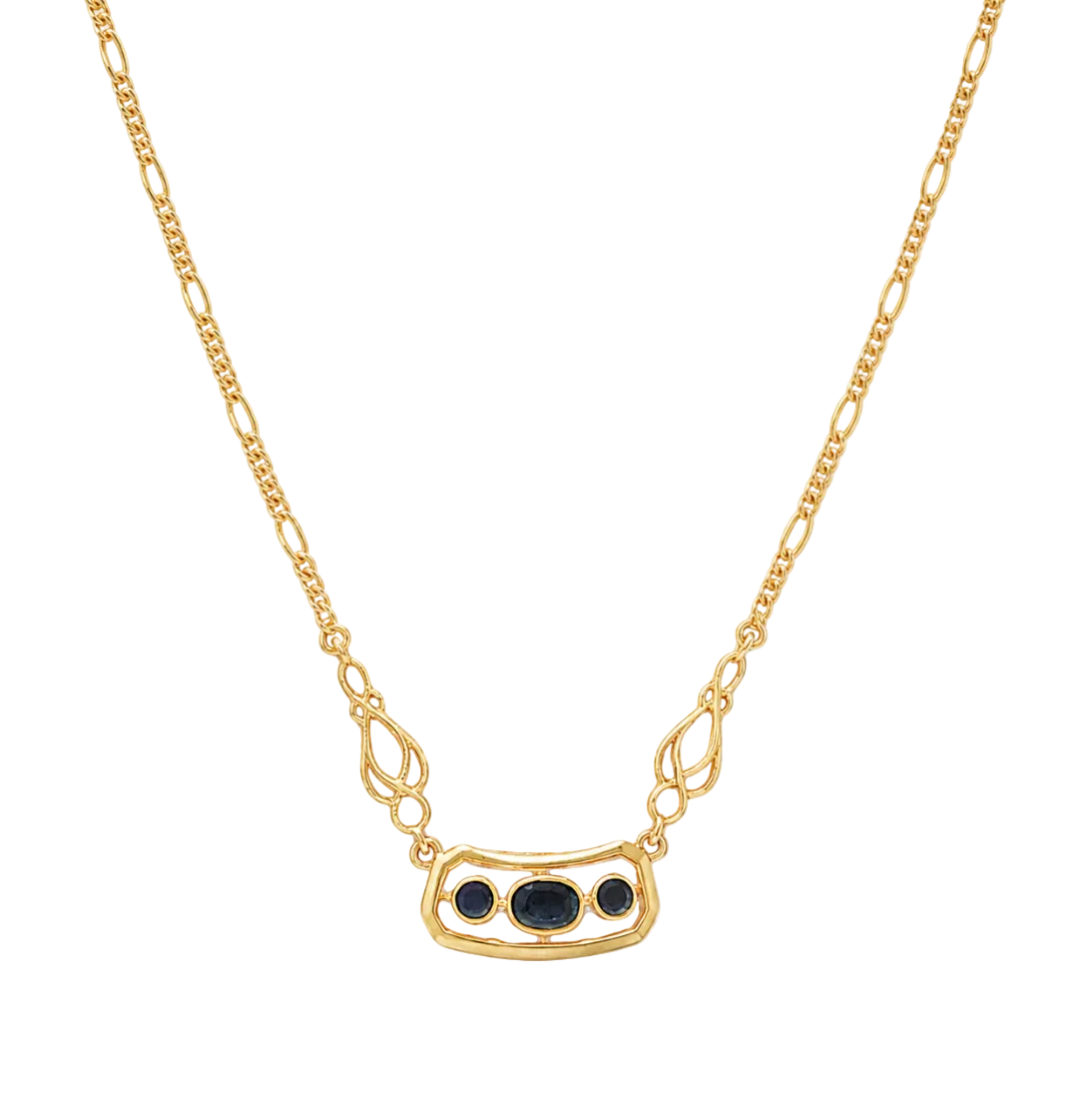 SAPPHIRE TRIO NECKLACE