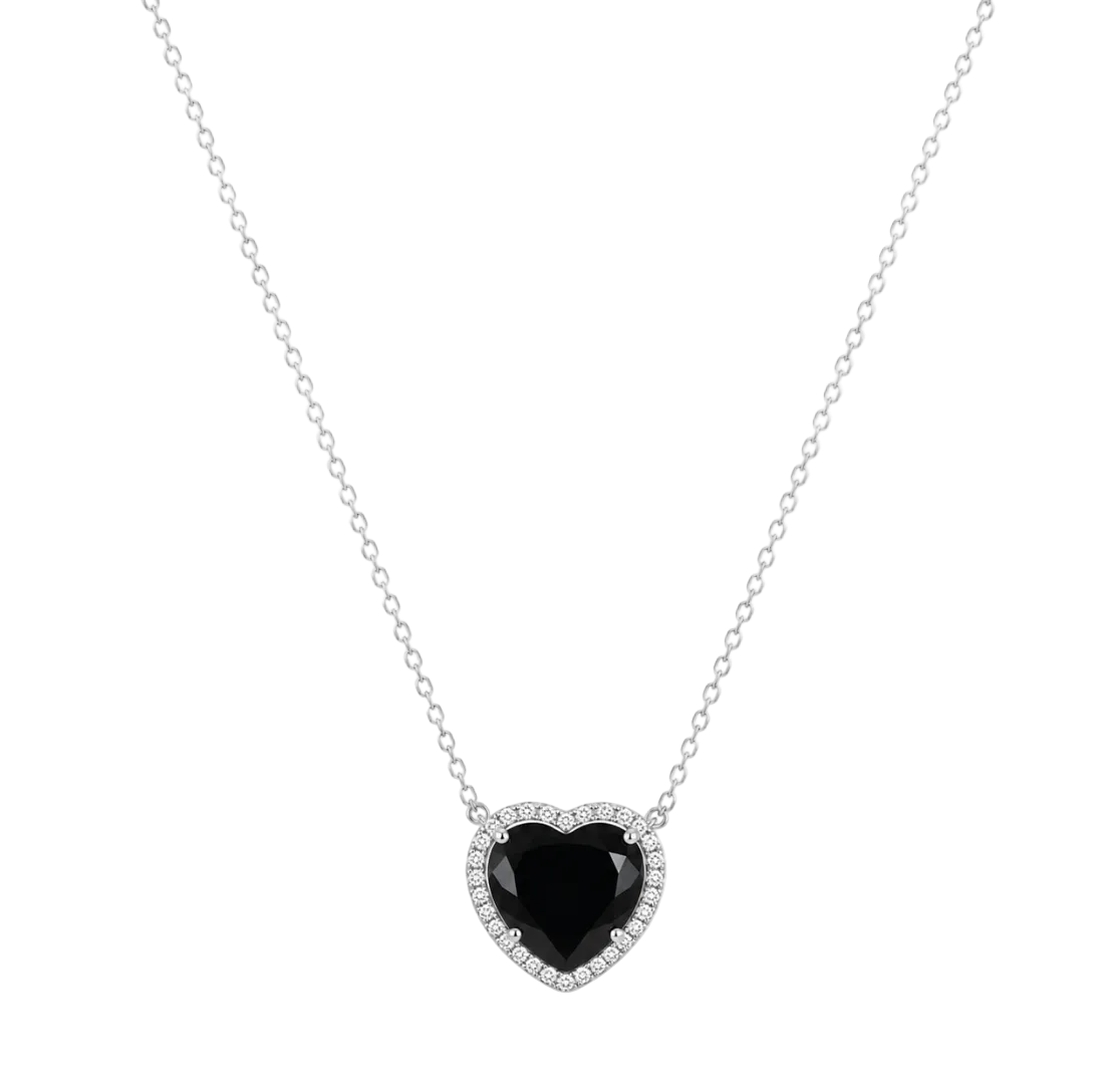 BLACK DIAMOND HEART NECKLACE