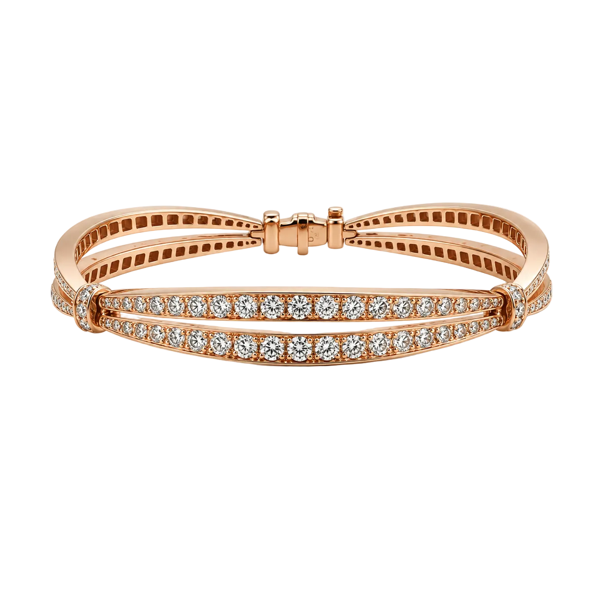 DIAMOND DOUBLE ROW BANGLE BRACELET