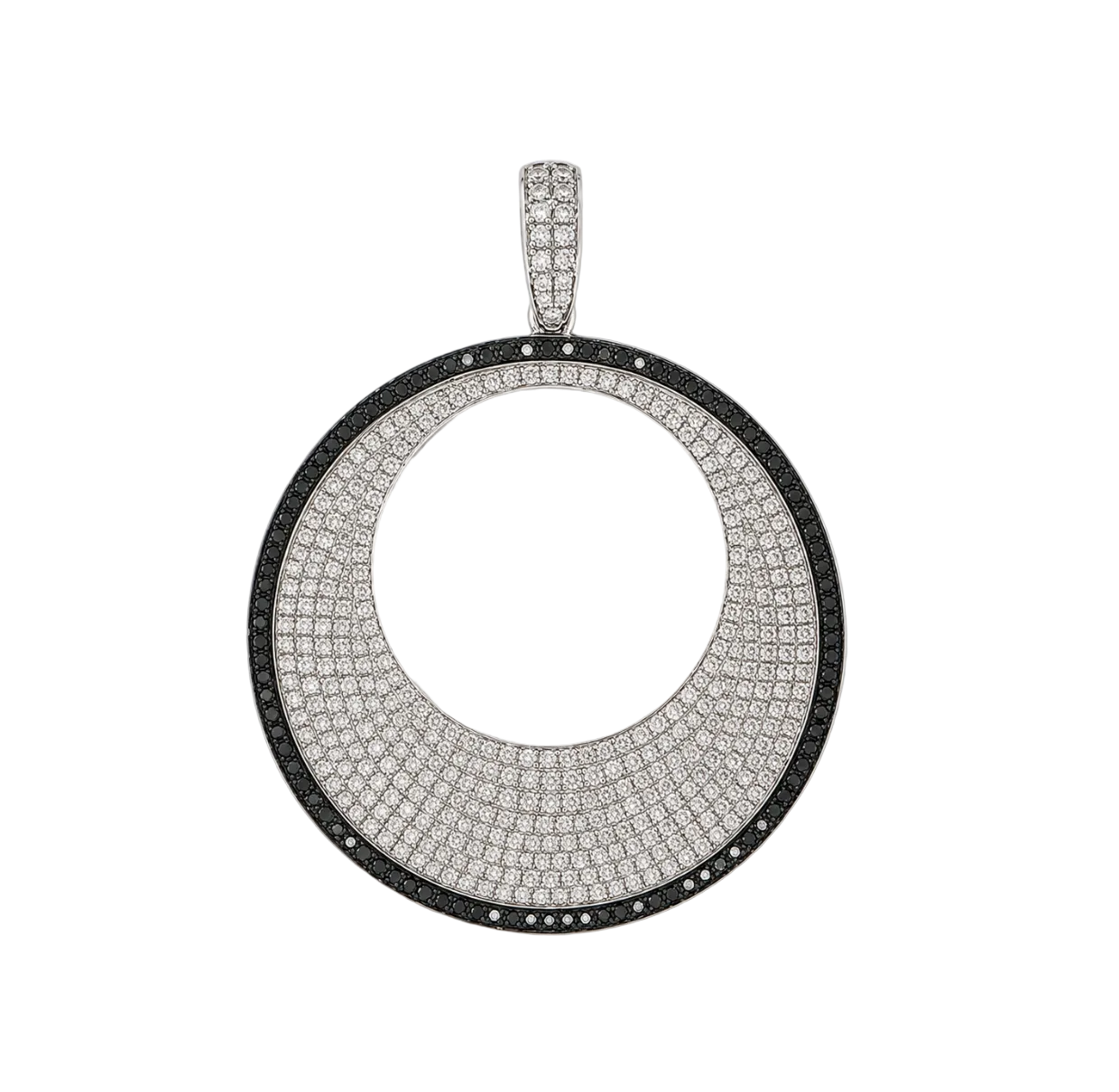 ART DECO BLACK DIAMOND & DIAMOND PENDANT
