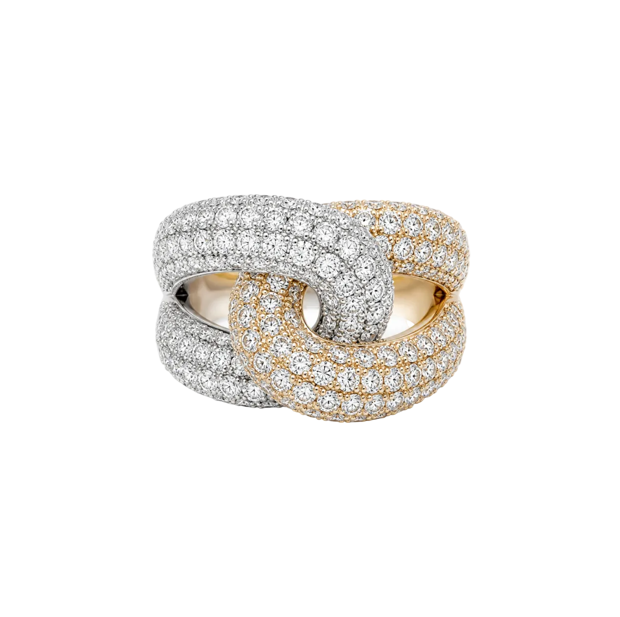 TWO TONE DIAMOND KNOT RING