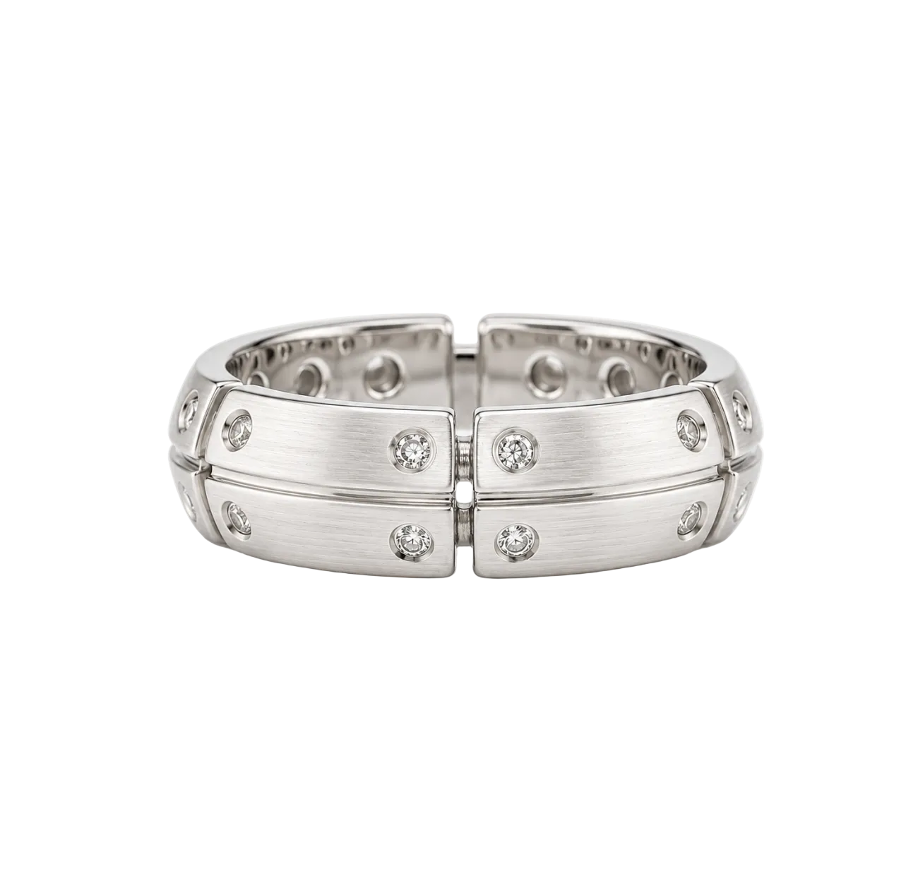 BRUSHED DIAMOND PANEL RING