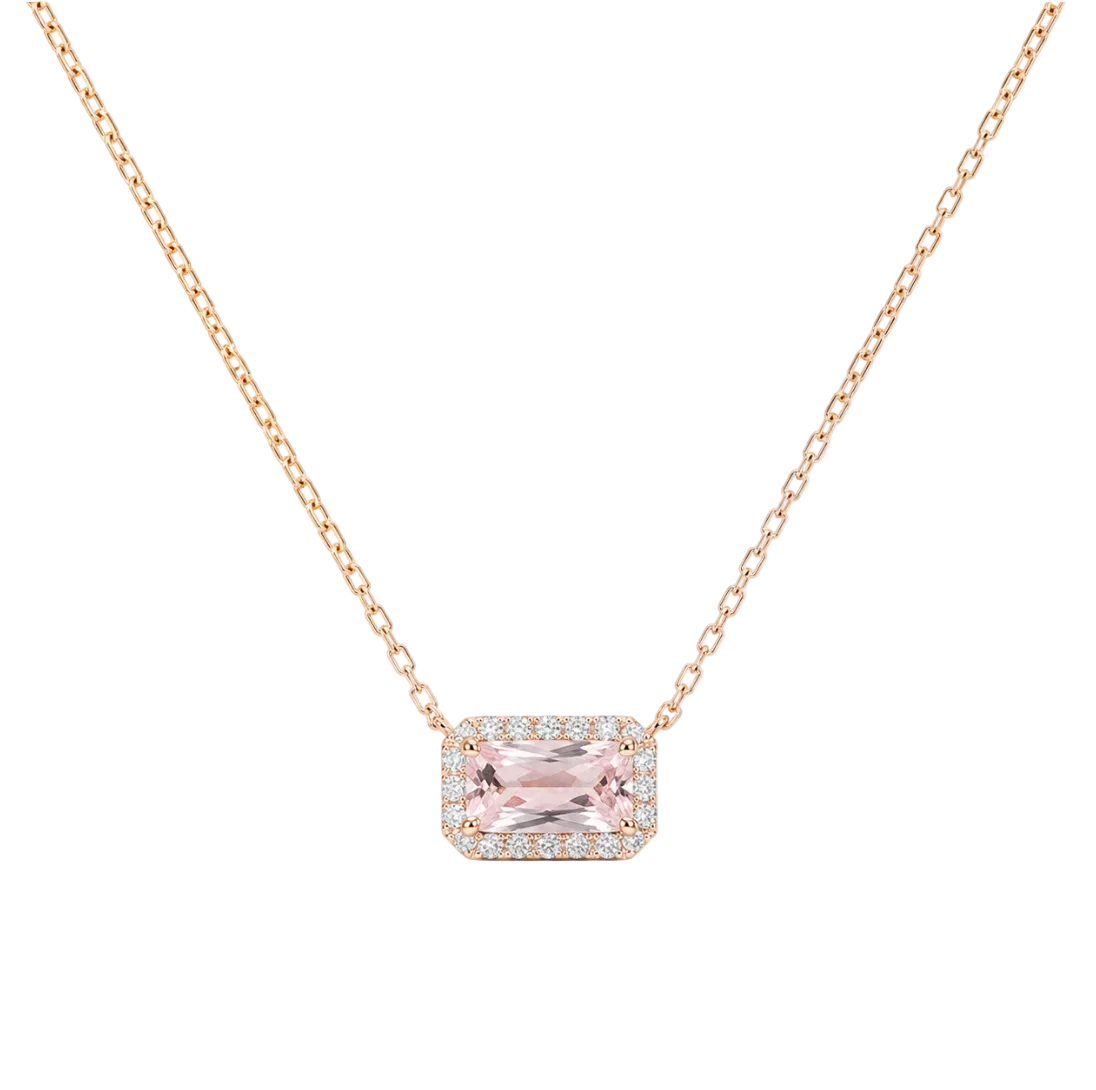PINK MORGANITE & DIAMOND NECKLACE