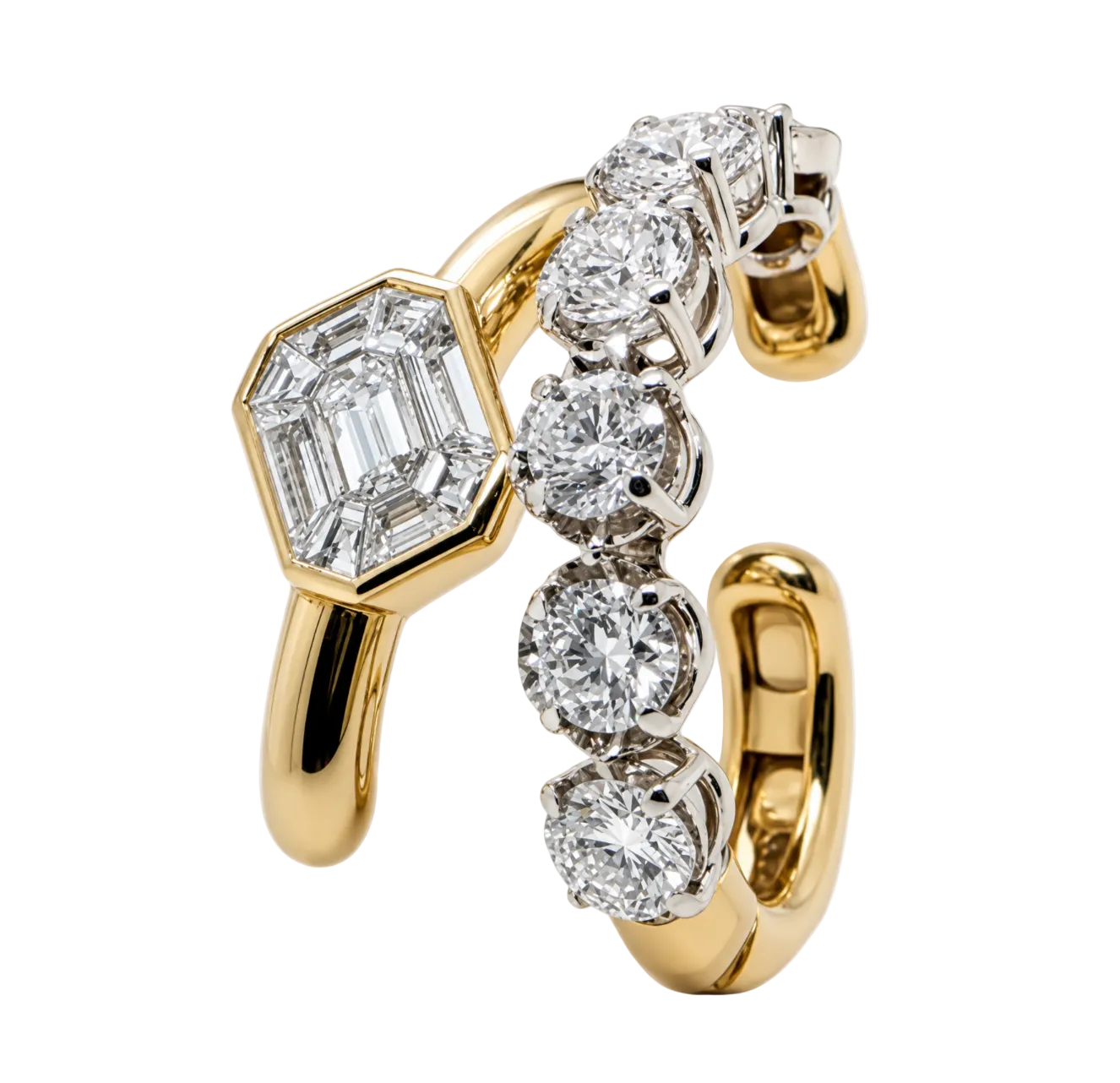 MIXED DIAMOND EAR CUFF