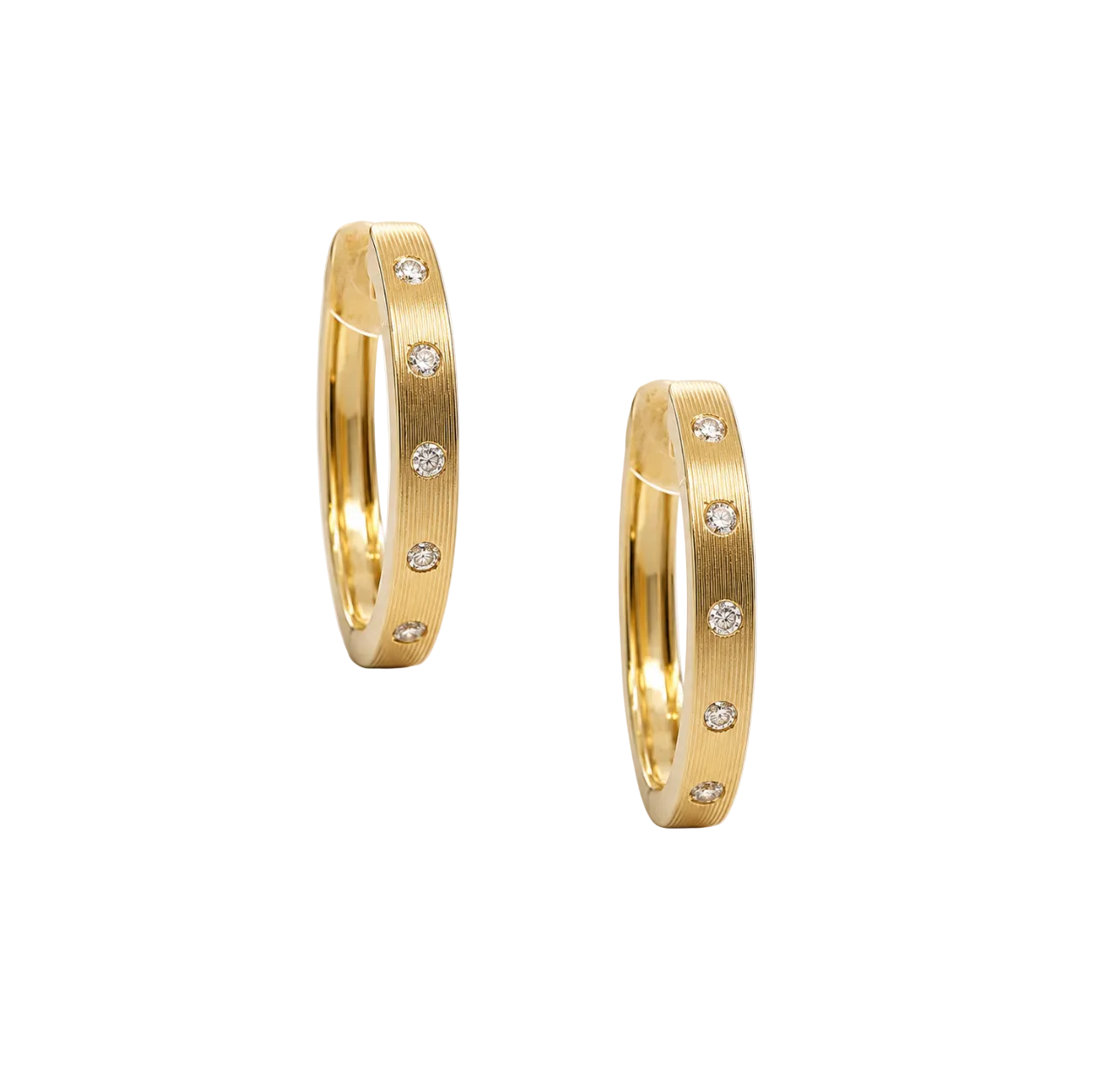 STAGGERED DIAMOND HOOPS