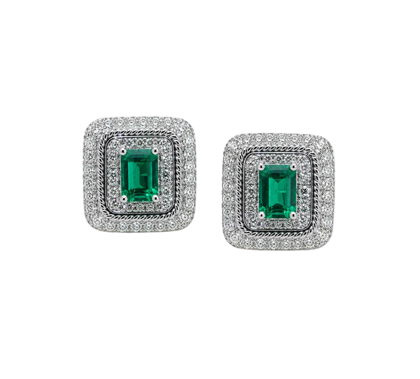 EMERALD & DIAMOND EARRINGS