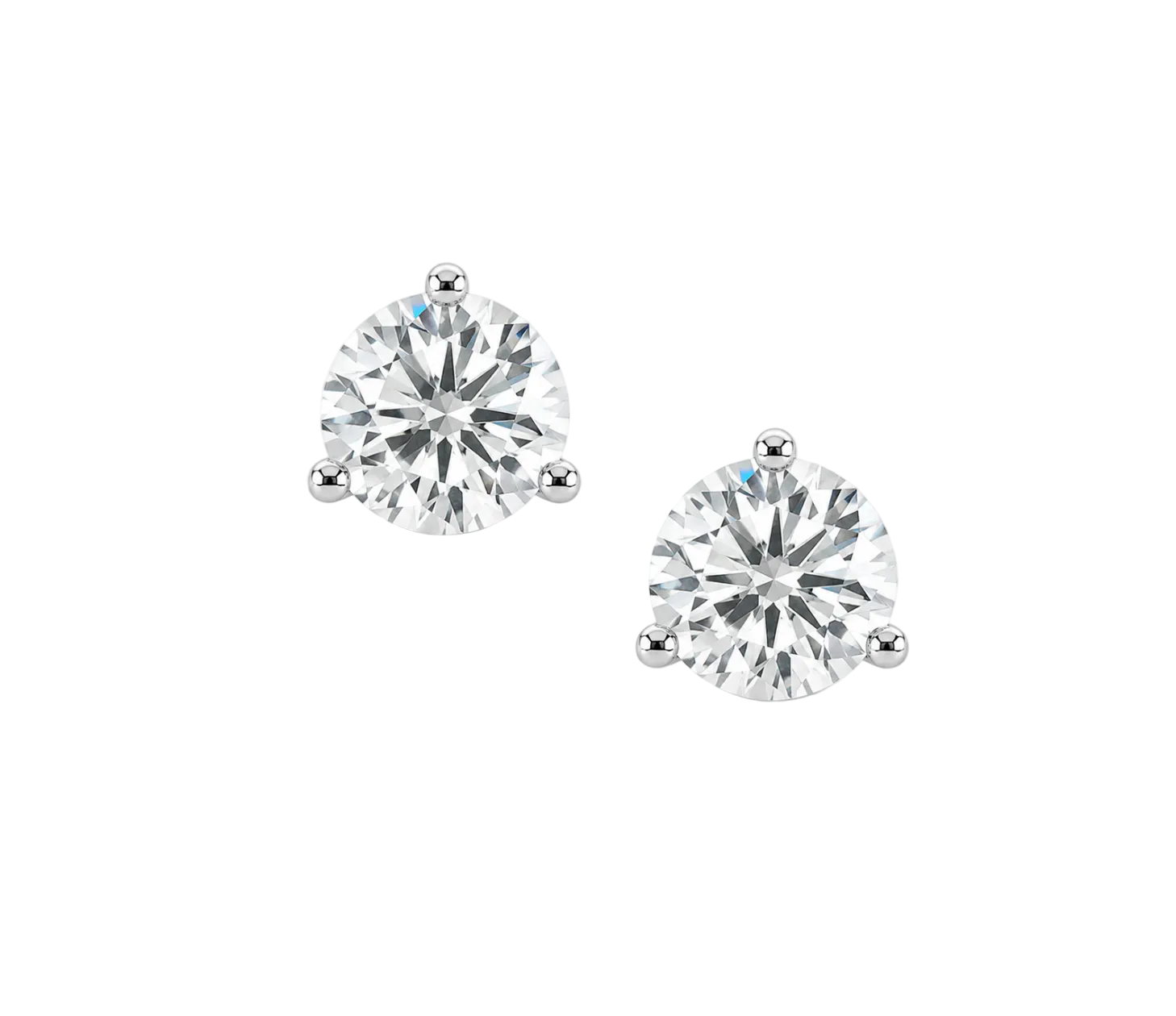 3 CLAW LAB DIAMOND STUDS