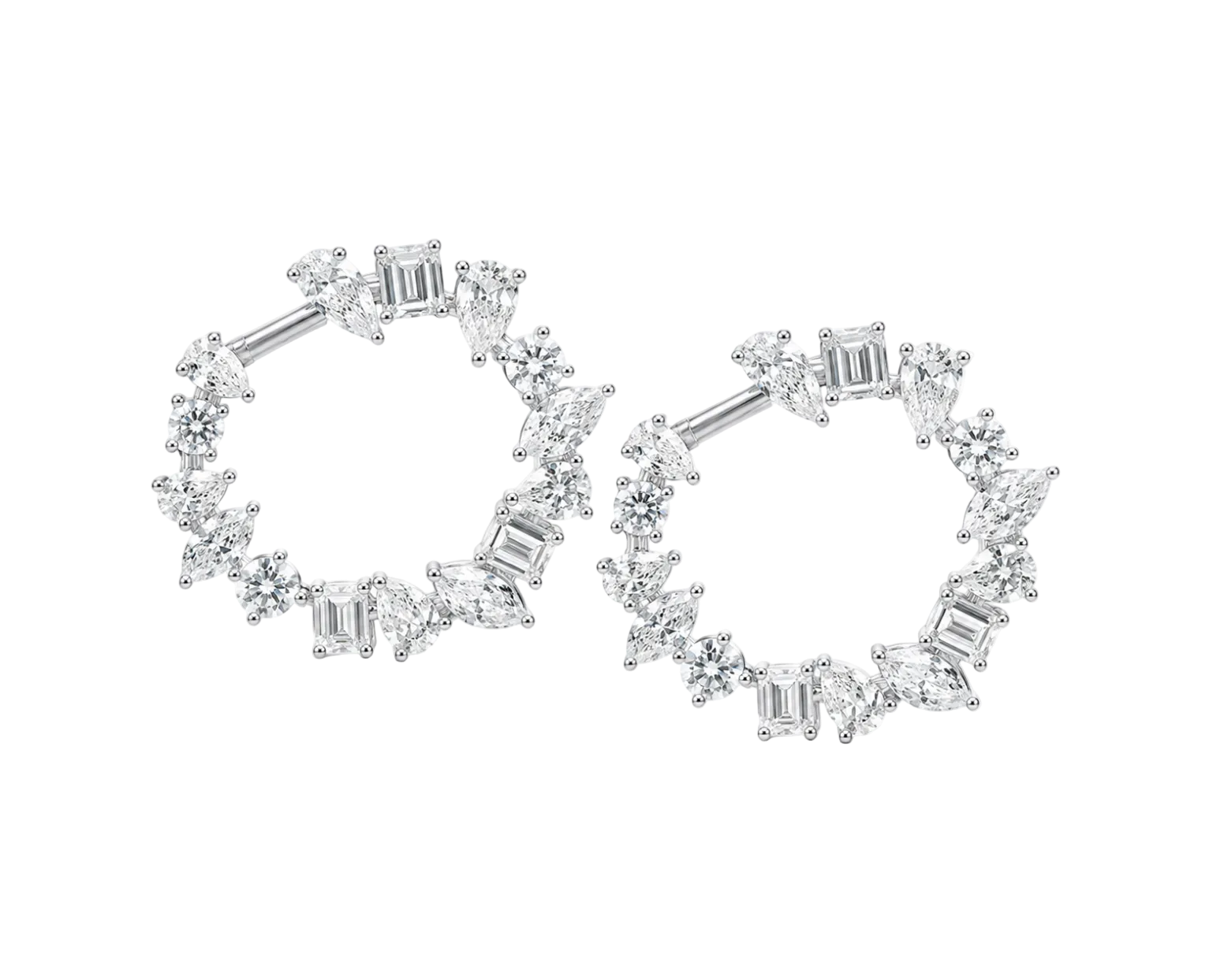 MIXED CUT DIAMOND HOOPS