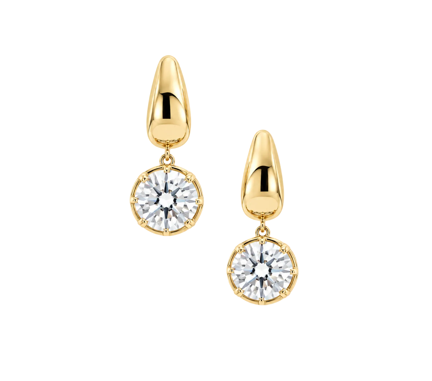 LAB ROUND DIAMOND DANGLE EARRINGS