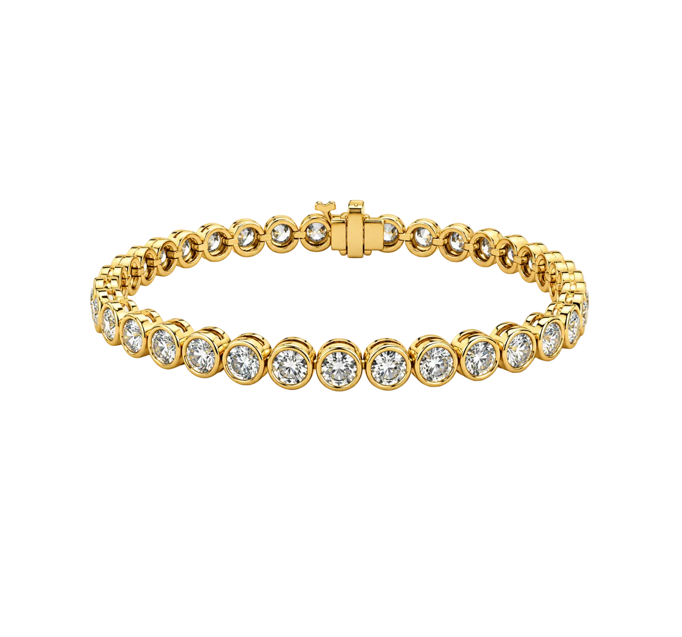 BEZEL SET DIAMOND TENNIS BRACELET