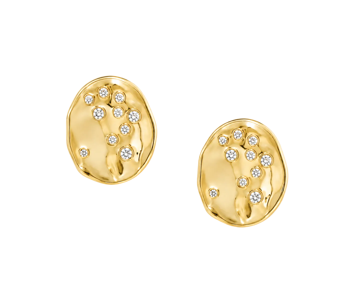 HAMMERED DIAMOND DISC STUDS