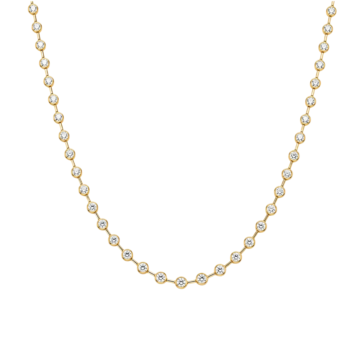 BEZEL SET DIAMOND STATION NECKLACE