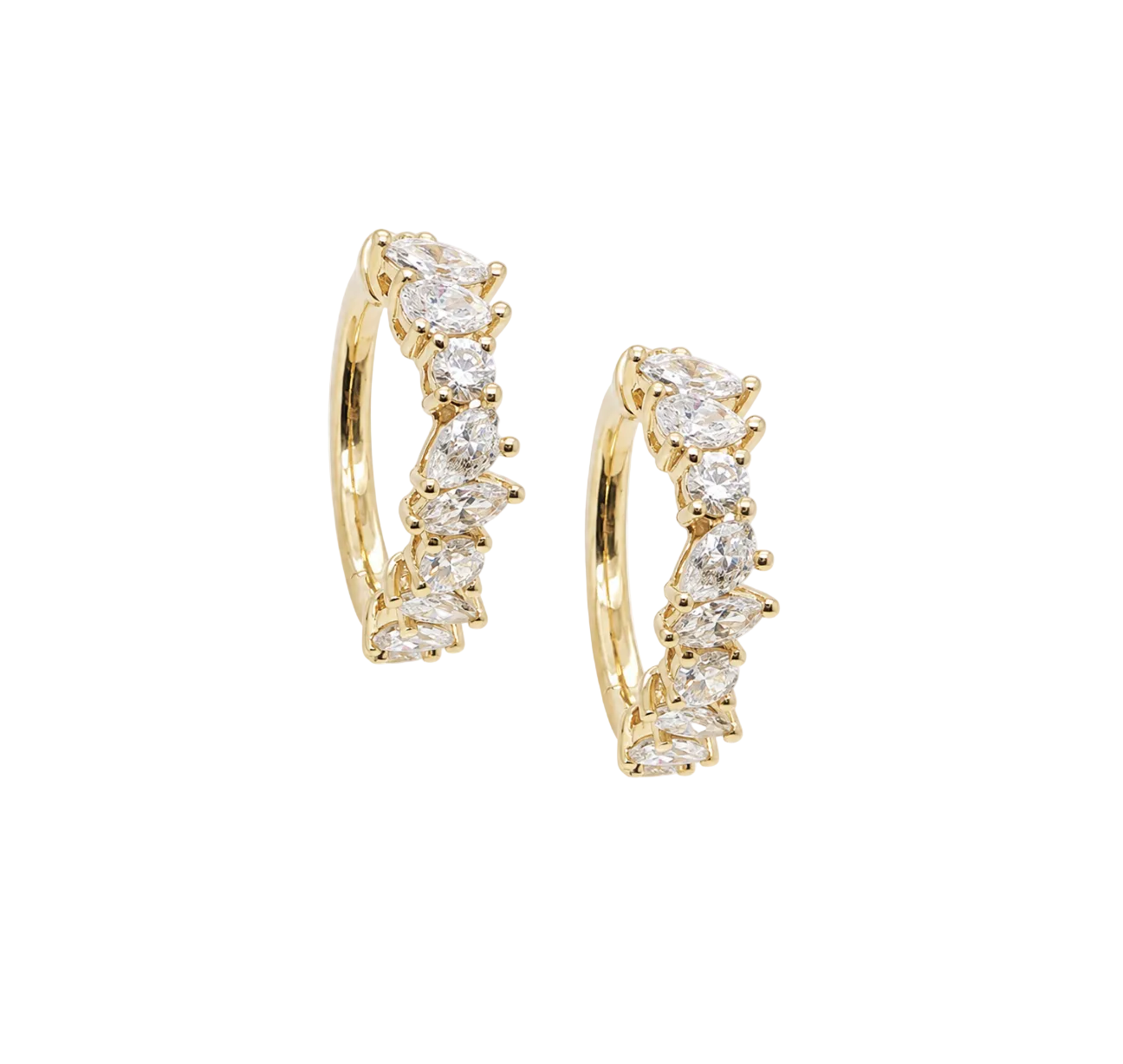 MULTI SHAPE DIAMOND HOOPS