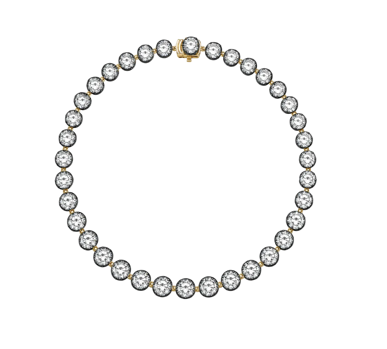 LAB DIAMOND BLACK RHODIUM TENNIS NECKLACE