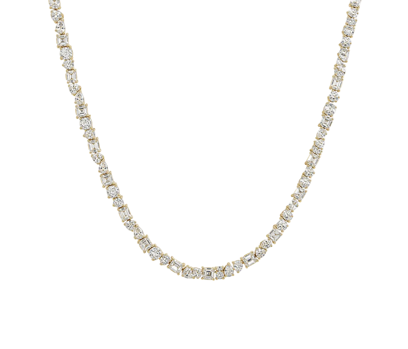 MIXED CUT LAB DIAMOND TENNIS NECKLACE