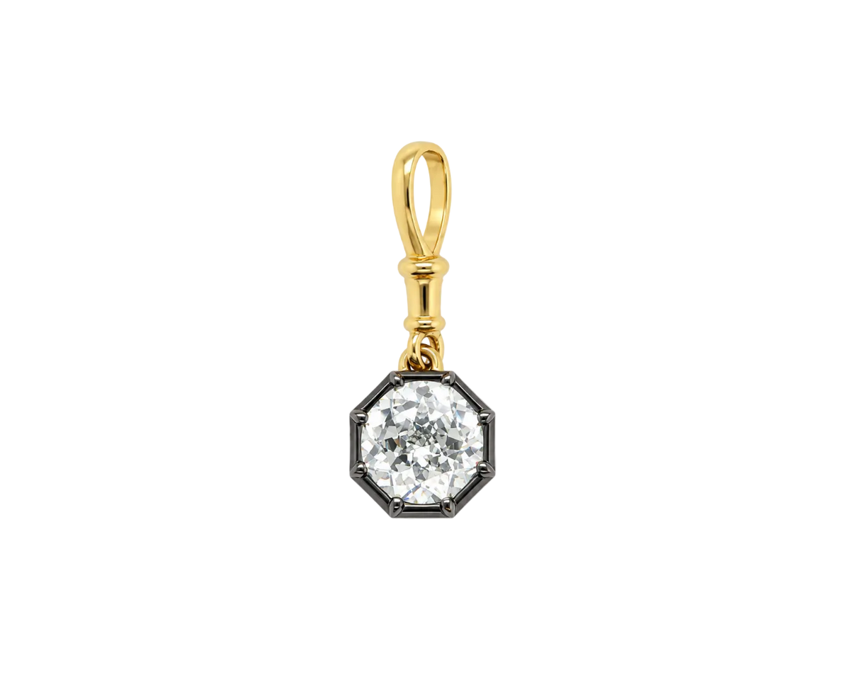 OCTAGON SHAPED LAB DIAMOND CHARM