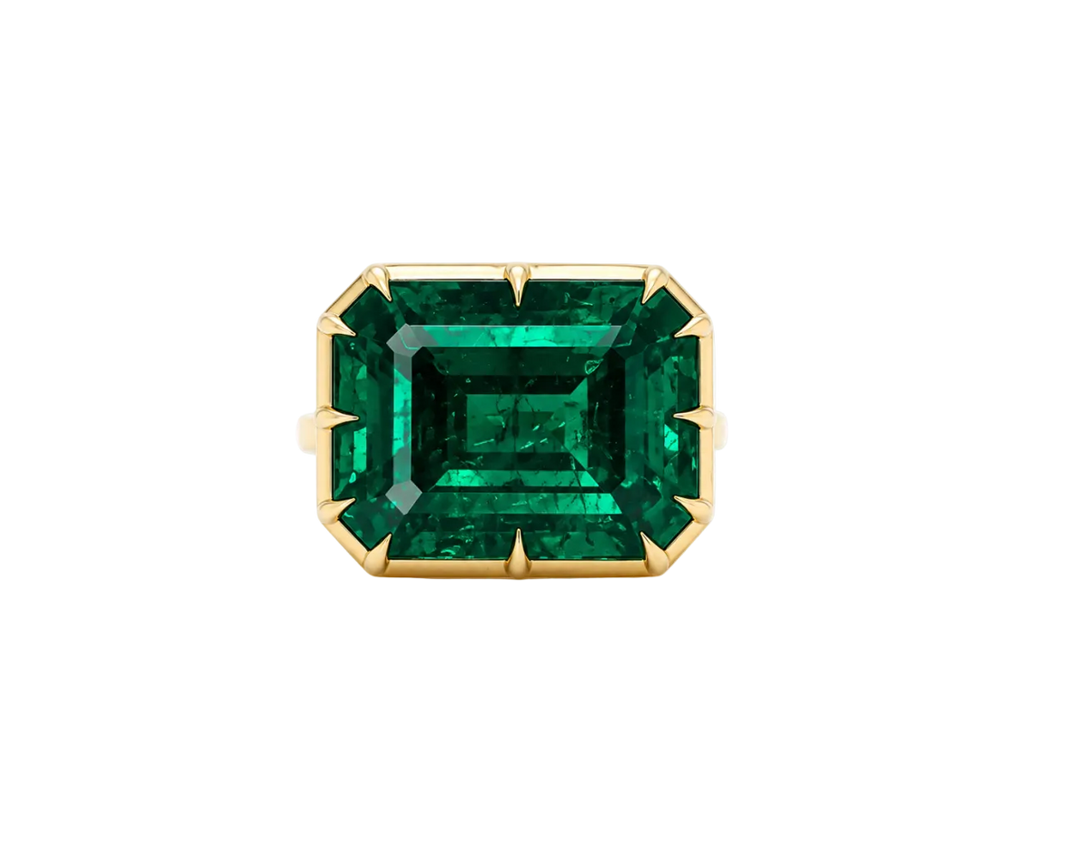 LAB EMERALD COCKTAIL RING