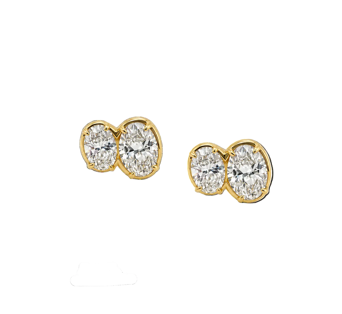 DOUBLE LAB OVAL DIAMOND STUDS