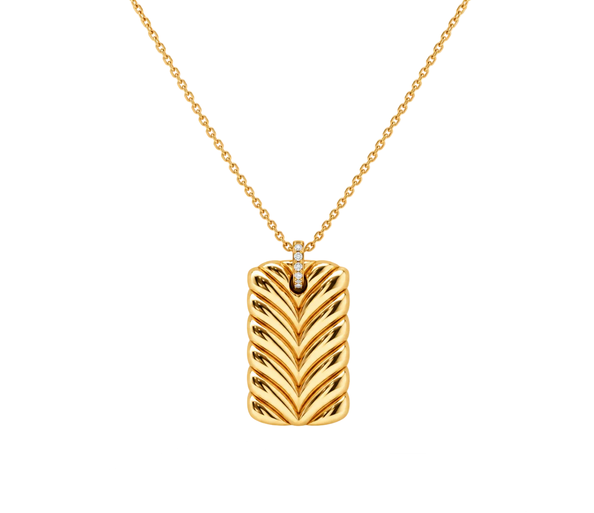 SCULPTED CHEVRON DIAMOND PENDANT NECKLACE