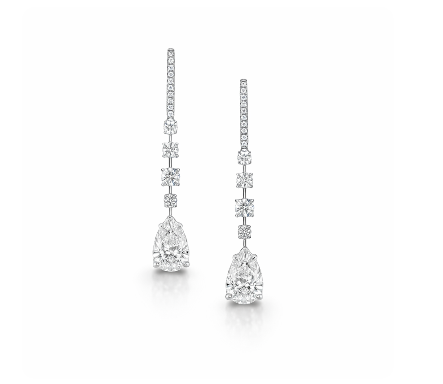 LAB MUTLI SHAPE DIAMOND DROP EARRINGS