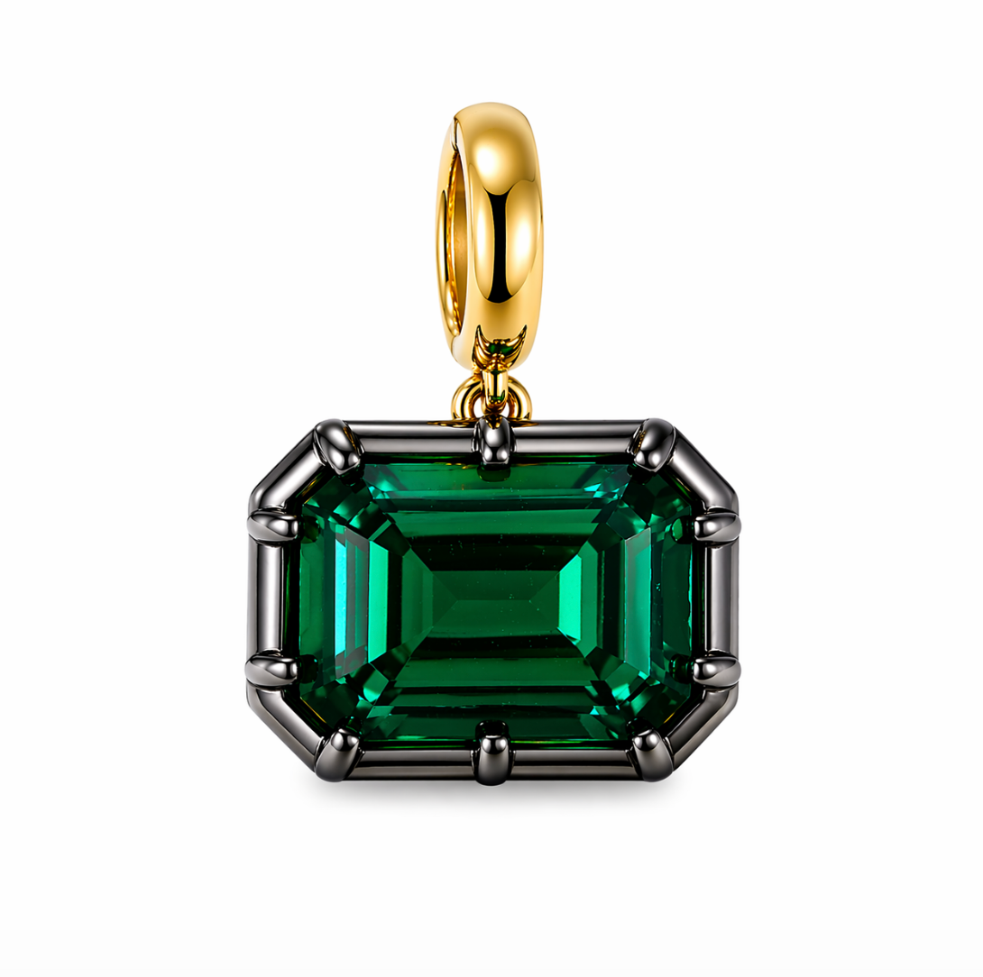 LAB EMERALD CHARM