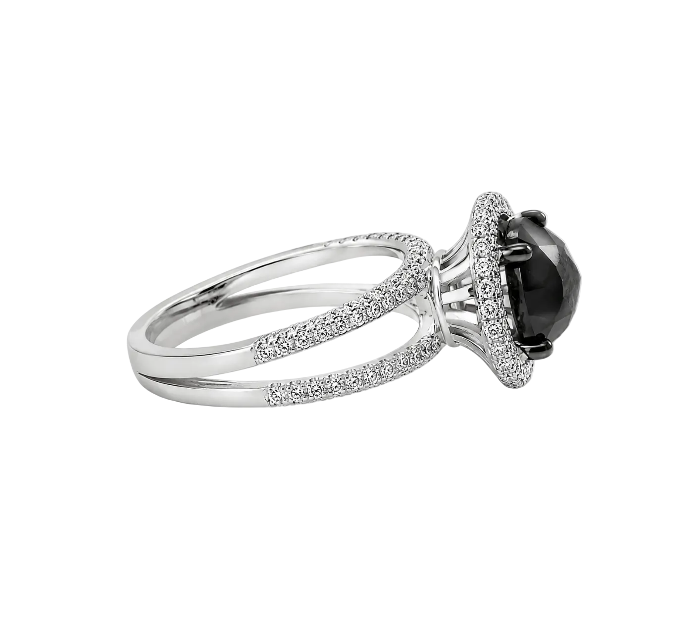 BLACK DIAMOND & HALO RING