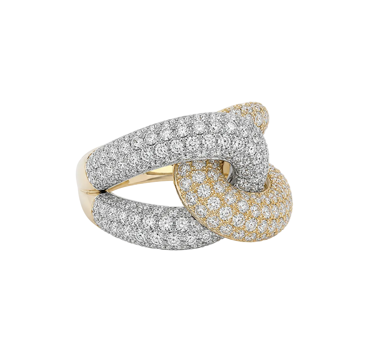TWO TONE DIAMOND KNOT RING